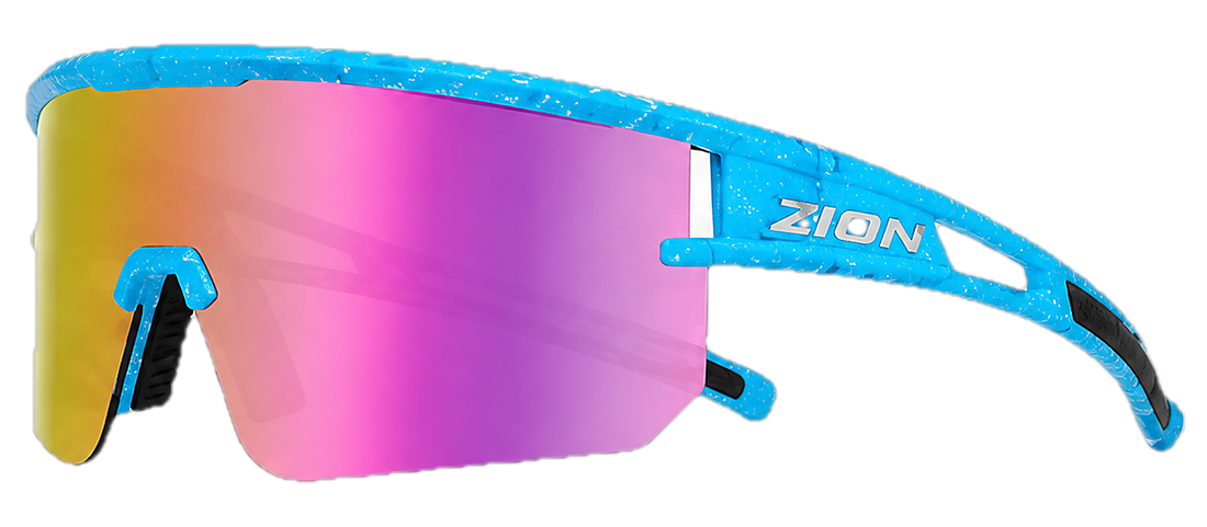 Chiné Bleu / Verre Rose